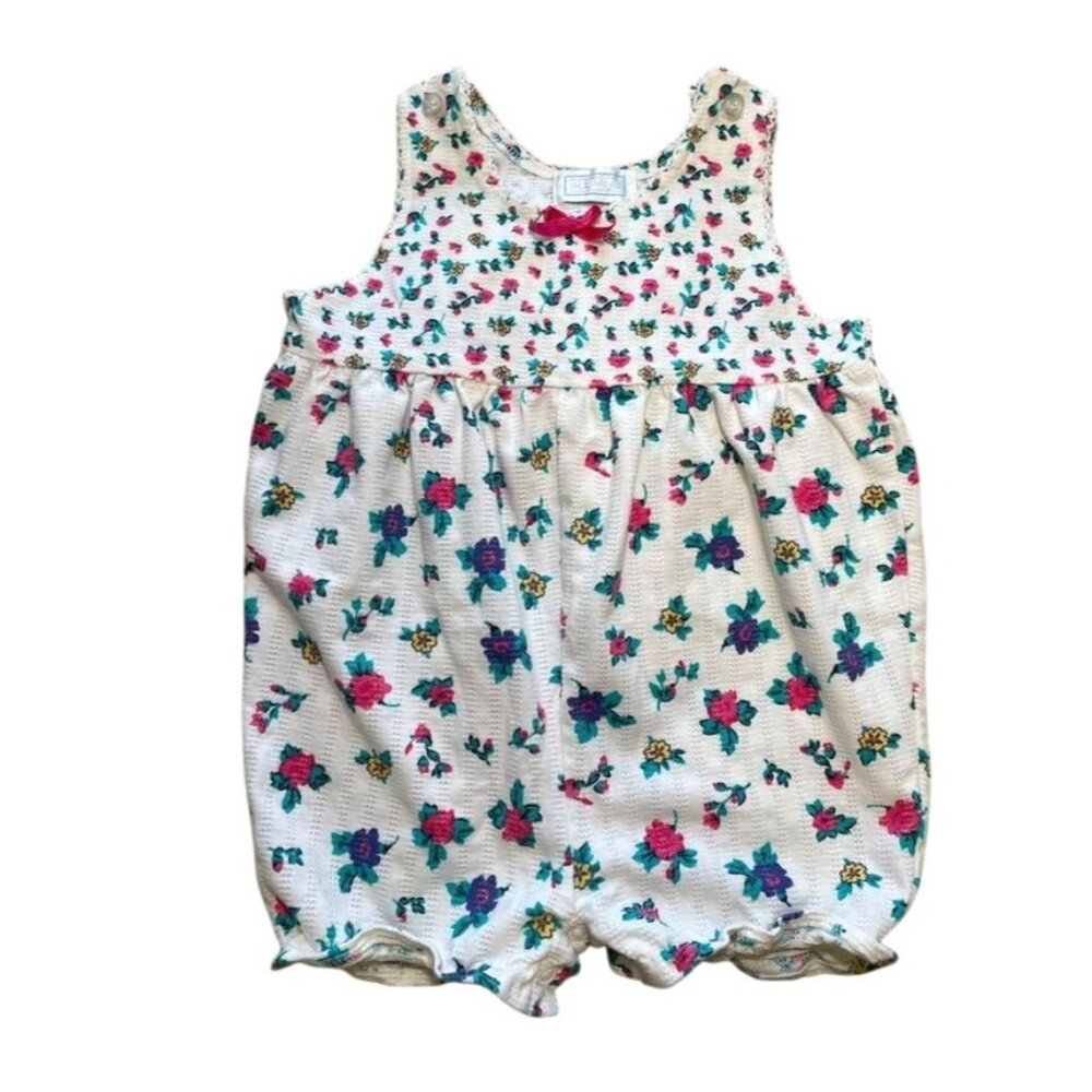Vtg 6-9M All Mine Floral Bubble Romper